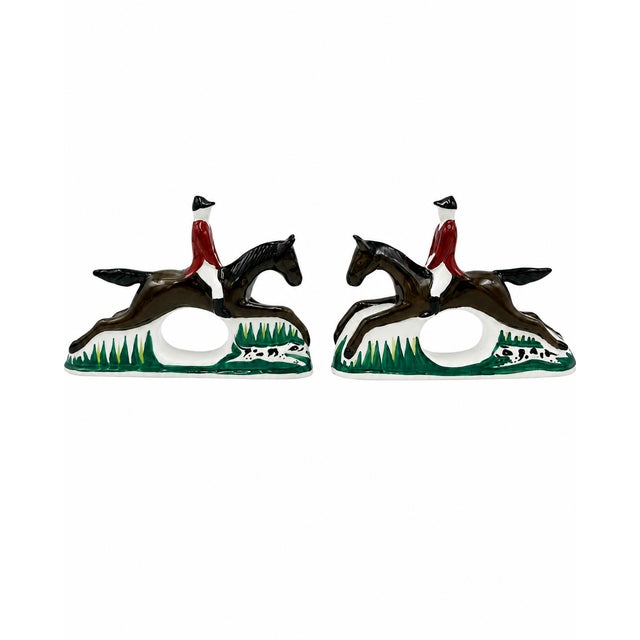 Mid-Century Modern Vintage Set 5 Vanderbilt Whitney Estate Equestrian Jockey Napkin Ring Holders For Sale - Image 3 of 8