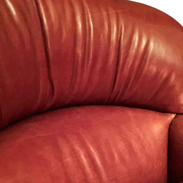 Cameron for Holly Hunt Roll Arm Leather Club Chairs - A Pair For Sale In Salt Lake City - Image 6 of 8