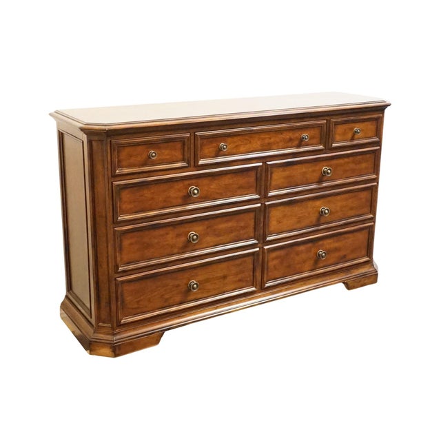 Bernhardt Bernhardt Furniture Solid Cherry Italian Neoclassical Tuscan Style 68" Double Dresser 327-043 For Sale - Image 4 of 15