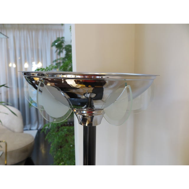 Art Deco Vintage Space Age Black Lacquer Torchieres - a Pair For Sale - Image 3 of 7