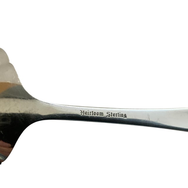 Traditional Vintage Oneida Heirloom Young Love Sterling Silver Solid Gravy Ladle 1958-1972 For Sale - Image 3 of 3