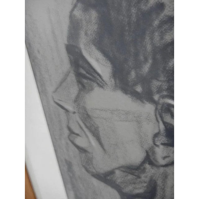Mina Anselmi, Man, 1940, Charcoal Drawing, Framed For Sale - Image 4 of 11