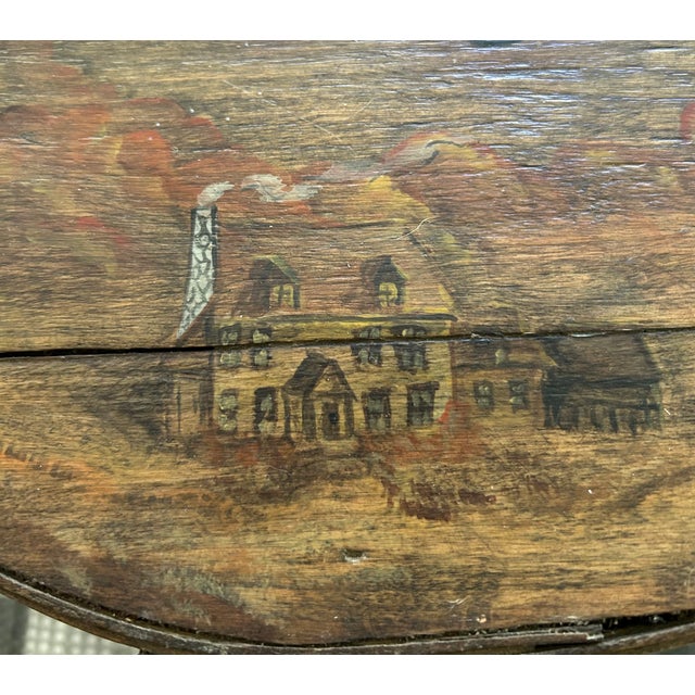 Wood Antique Wooden Cheese Box Folk Art For Sale - Image 7 of 8
