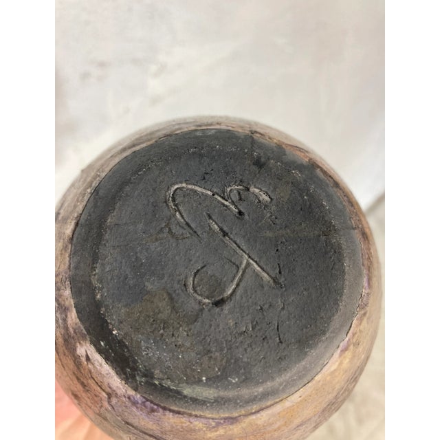 Ceramic Vintage Boho Studio Pottery Vase For Sale - Image 7 of 9