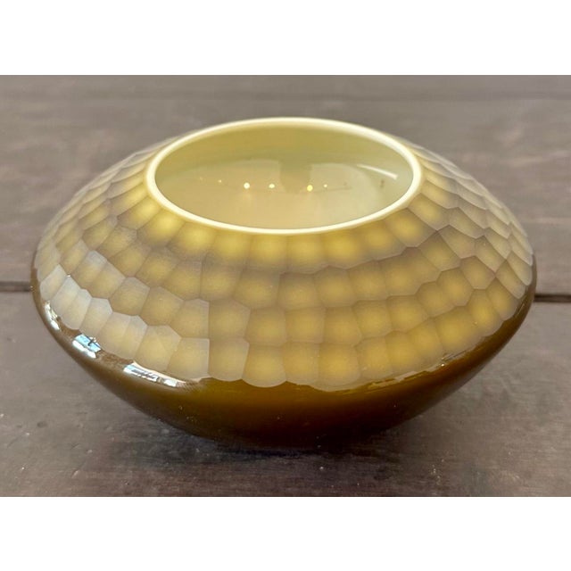 Salviati Vintage Salviatti Battuto Textured Glass Bowl For Sale - Image 4 of 6