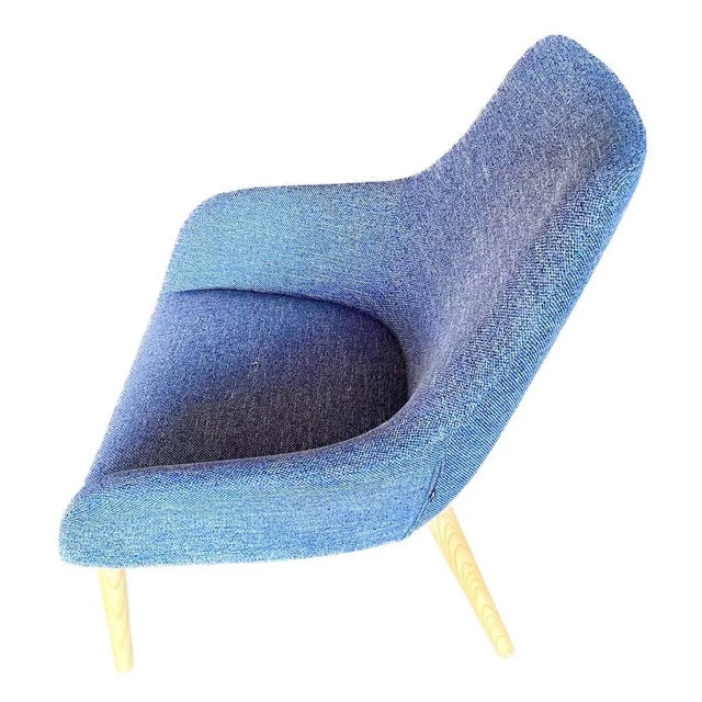 Mid-Century Modern Vintage Mid-Century Modern Style Blue Side Chair For Sale - Image 3 of 10