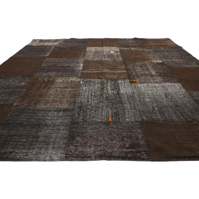 Modern Late 20th Century Vintage Turkish Patchwork Rug - 08'04 X 10'01 For Sale - Image 3 of 8