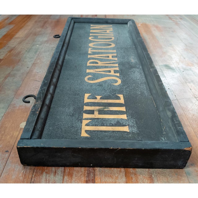 American Early 20th Century Double Sided "The Saratogian" Saratoga Newspaper Sign For Sale - Image 3 of 16