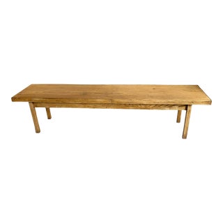 Vintage Stripped Wood Bench For Sale