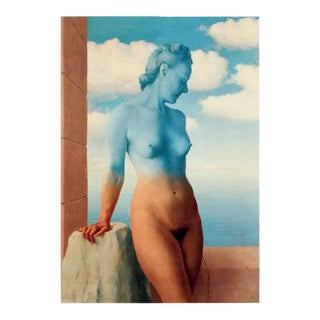 Rene Magritte 'La Magie Noire (with border)' Surrealism Blue,Orange Offset Lithograph For Sale