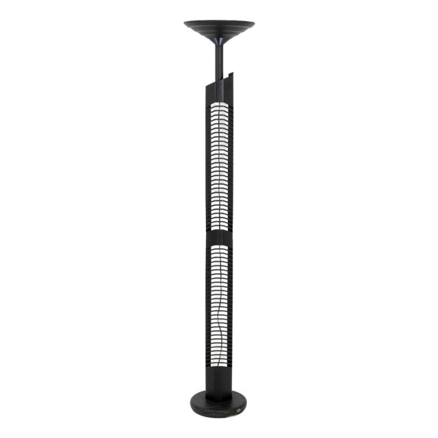 Postmodern Black Patinated Metal Floor Lamp For Sale