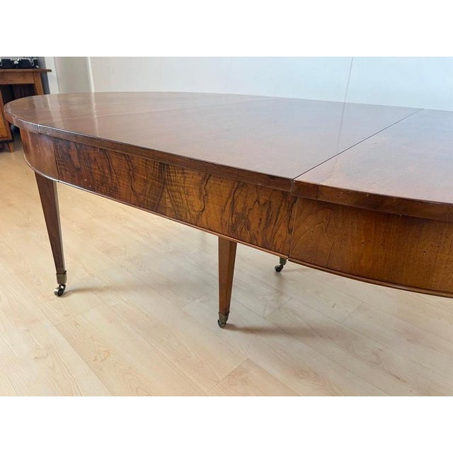Swiss Biedermeier Extendable Dining Table in Walnut and Brass, 1820s For Sale - Image 11 of 18