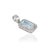 Art Deco Baguette Cut 1.7 Ct Aquamarine & Diamond Halo Pendant Charm in 925 Sterling Silver For Sale - Image 3 of 13