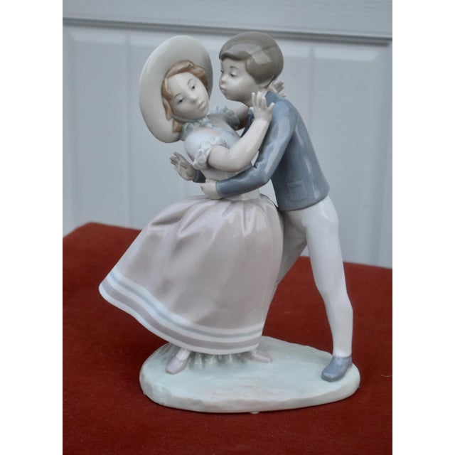 Vintage (1980's) Porcelain Waltz Time Precious Love Figure #4856 by Llardo. Muted Multi Color Glossy Finish. The...