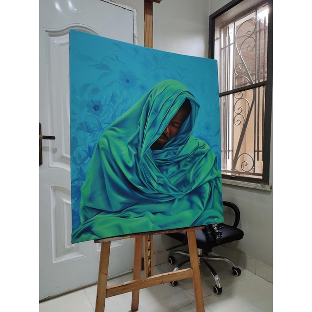 2020s "Sanctuary Iii", Oil on Canvas Painting by Franklin Igwenagu For Sale - Image 5 of 5