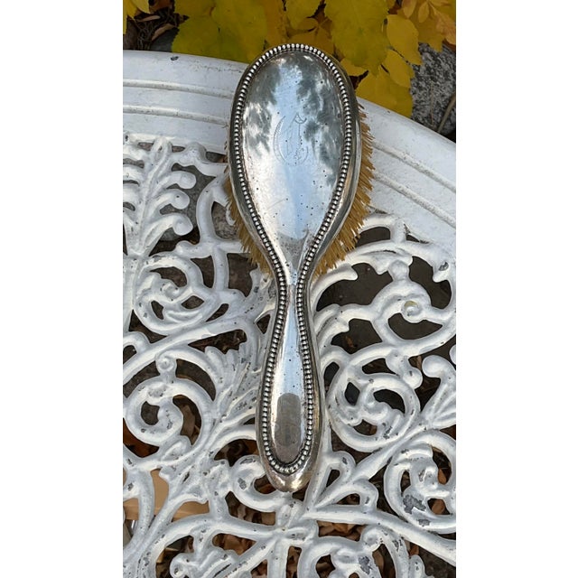 Antique Sterling Hair Brush For Sale - Image 4 of 6