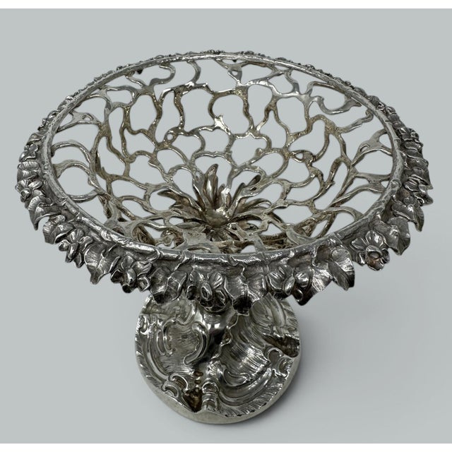 Antique Victorian English Sterling Silver Tazza Compot Centerpiece Fruit Bowl For Sale - Image 4 of 11