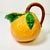 Mid 20th Century Coastal Boho Chic Hollywood Regency Majolica Trompe L’Oeil Orange Pitcher For Sale - Image 11 of 15