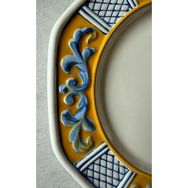 Ceramic Vintage Fitz & Floyd Ricamo Trattoria Small Plates - Set of 8 For Sale - Image 7 of 10