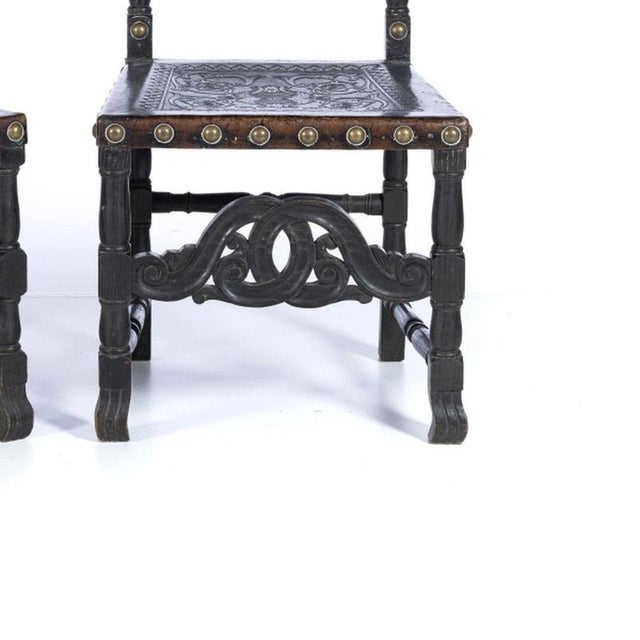 Portuguese Chestnut Wood Chairs, 19th Century, Set of 2 For Sale - Image 5 of 6