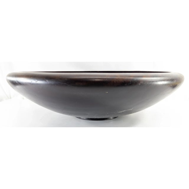 Brown Early 20th Century Massive Turned Burl Teak Rosewood Centerpiece Bowl For Sale - Image 8 of 13