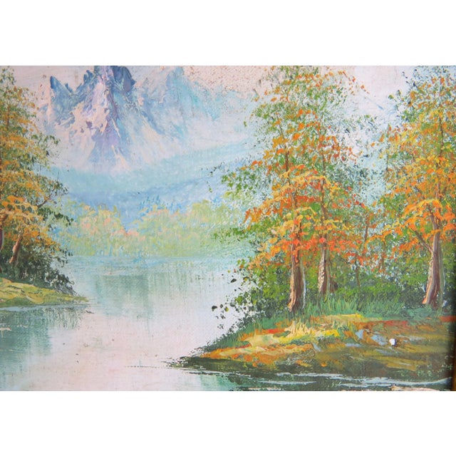 Vintage Oil on Board Realism Landscape in Gilt Frame - Artist Signed For Sale - Image 4 of 10