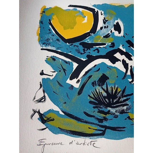 Modern Antonio Guanse, Water Lilies, 1959, Lithograph For Sale - Image 3 of 4
