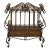 Wrought Iron & Leather Wrapped Magazine Rack For Sale