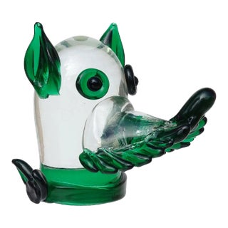 Fratelli Toso Murano Green Italian Art Glass Scotty Terrier Puppy Dog Figurative Paperweight Sculpture For Sale