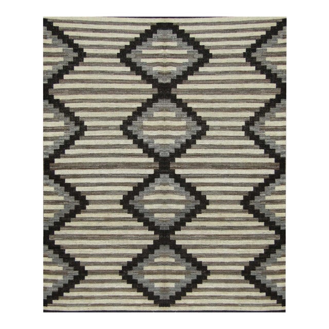 Hand Knotted Ikat Rug - 10'7" X 14'1" For Sale