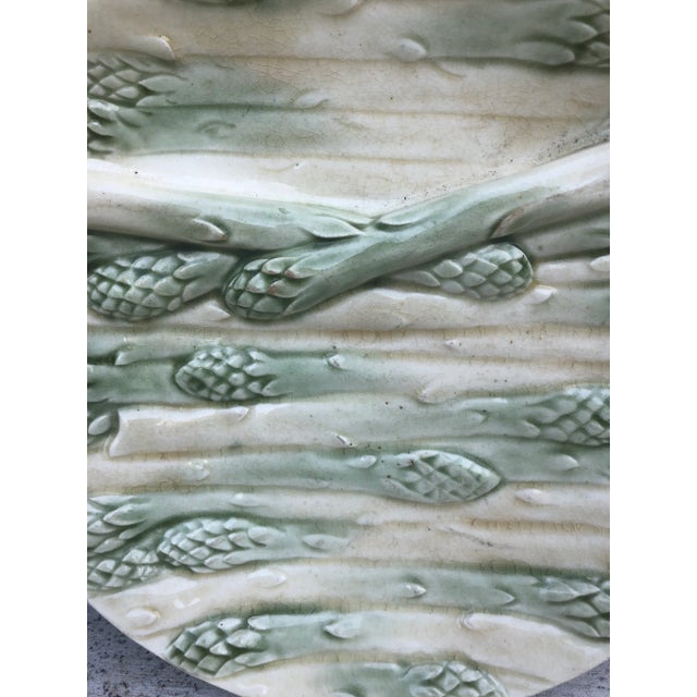 19th Century French Majolica Asparagus signed Choisy Le Roi.