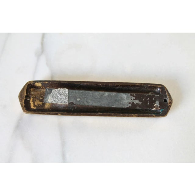 Religious Brass Green Epoxy Mezuzah Hen Holon Israel With Scroll For Sale - Image 3 of 6