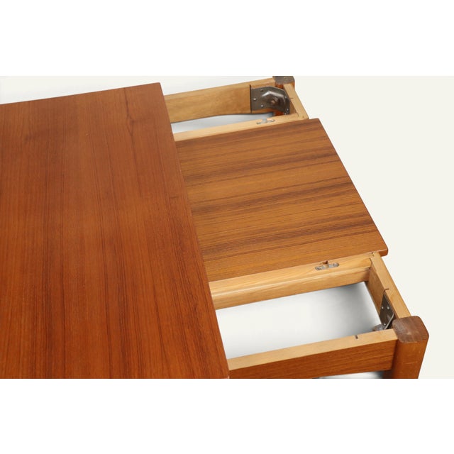 Brown Extendable Rectangular Teak Dining Table, 1960s For Sale - Image 8 of 18