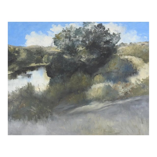 Impressionist Lakeside Landscape Painting For Sale