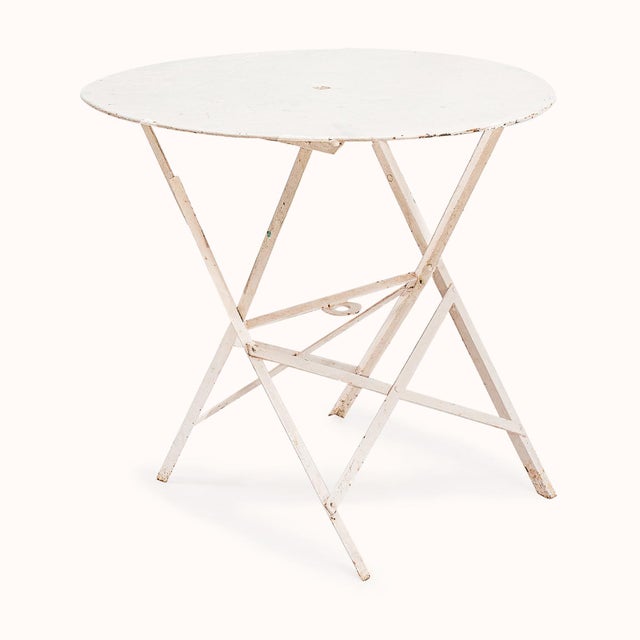 French Round Metal Garden Table, 1940s For Sale - Image 6 of 6