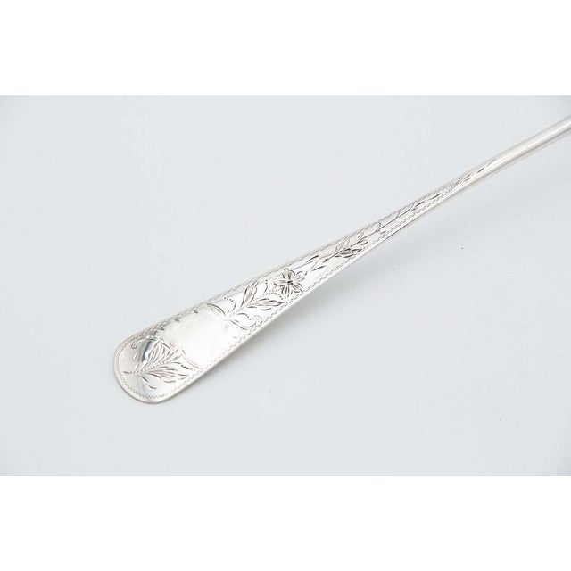 Silver Soup Ladle with Engraved Floral Motifs For Sale - Image 3 of 4