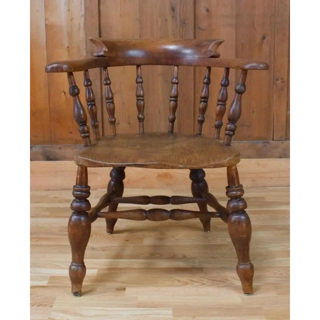 19th Century Victorian Captain's Chair For Sale - Image 4 of 8
