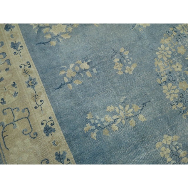 Light Blue Cream Oversize Antique Chinese 10'' - 12' x 17'10" For Sale In New York - Image 6 of 11