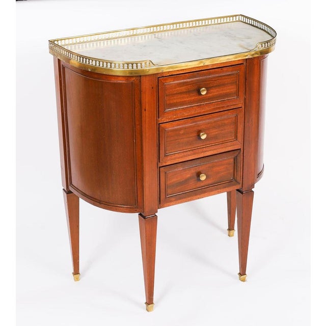 Wood Antique French Louis XVI Revival Bedside Chests, 19th Century, Set of 2 For Sale - Image 7 of 18