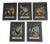 German Reverse Glass Paintings, Set of 5 For Sale