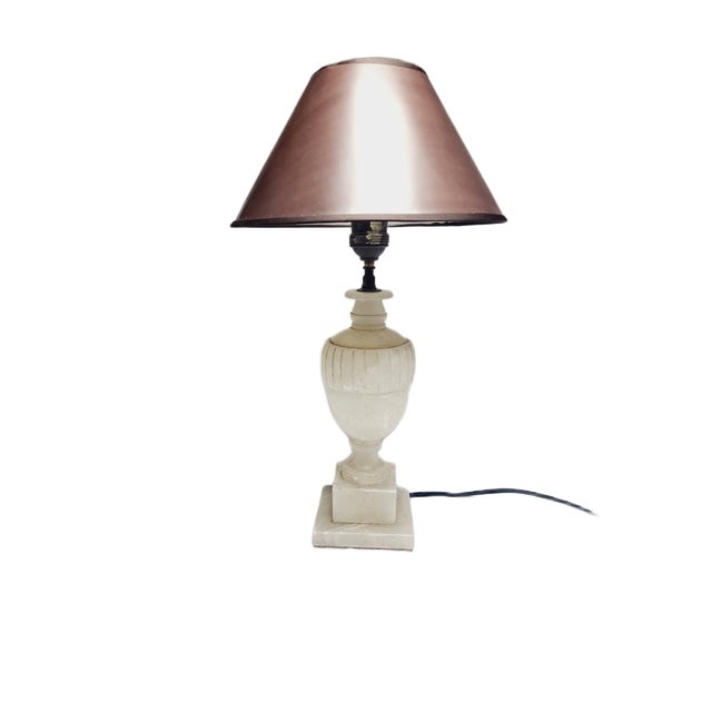1950s Art Deco Alabaster Bedside Lamp, Belgium, 1950s For Sale - Image 5 of 13