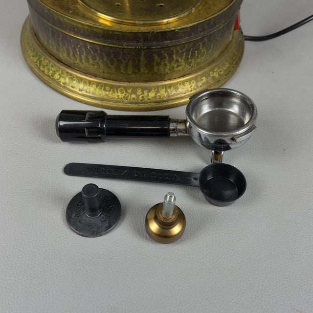 Vintage Espresso Coffee Machine in Hammered Brass by Victoria Arduino, 1950 For Sale - Image 10 of 14