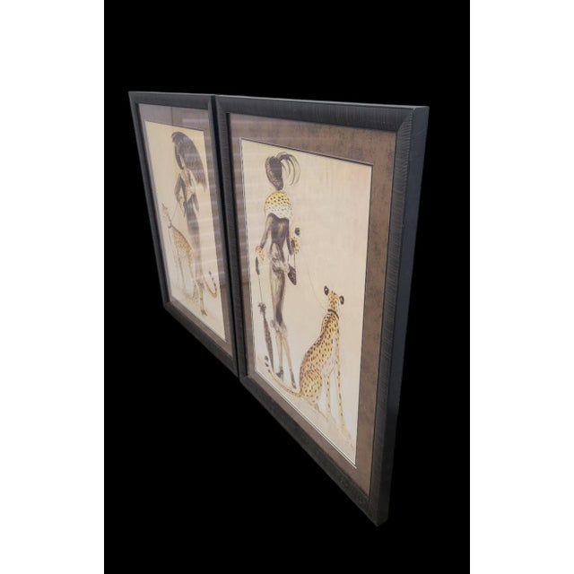 Chelsea House Inc Black Framed Leopard Elegant Cosmopolitan Fashion Ladies Prints Wall Art- A Pair For Sale - Image 4 of 13