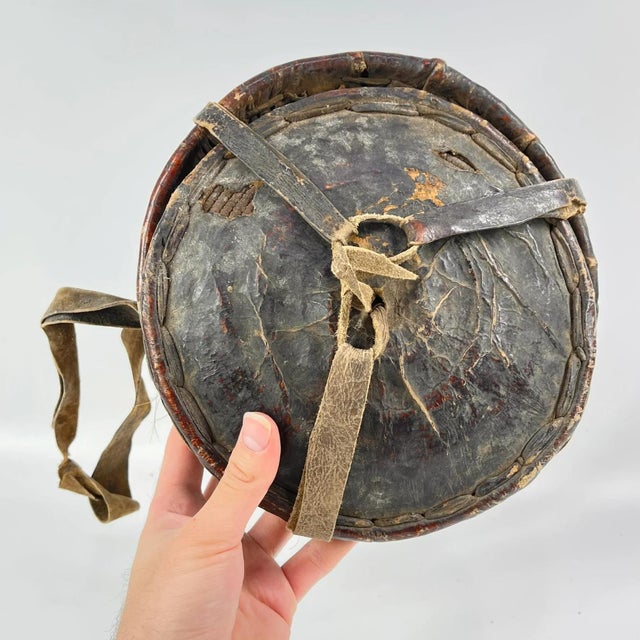 Early 20th Century Mesob Lidded Leather Wrapped Lunch Basket Ethiopia For Sale In Denver - Image 6 of 10