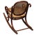 Antique Vienna Secession Bent Oak & Cane Scrolling Children Sized Rocking Chair, Thonet For Sale In Los Angeles - Image 6 of 7