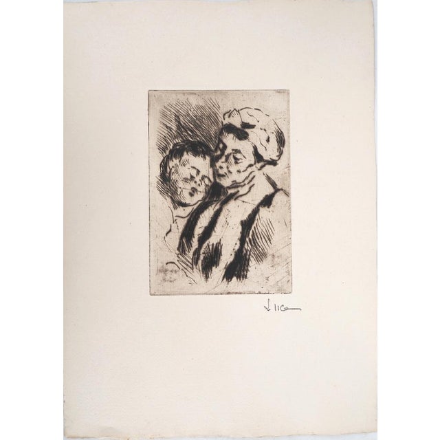 Maximilien Luce, Tenderness Between the Grandmother and the Child, Original Etching For Sale - Image 6 of 6