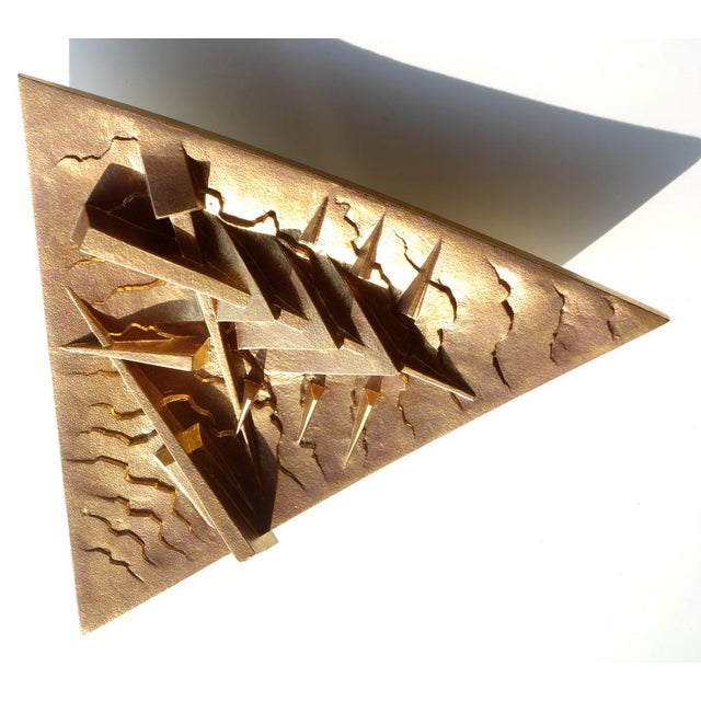Gold Italian Gold Ceramic Sculpture Plate by Arnaldo Pomodoro for Rossicone, 2006 For Sale - Image 8 of 16