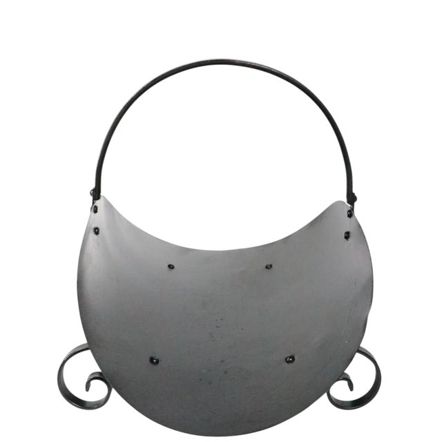 Black Mid 20th Century Metal Firewood Log Holder For Sale - Image 8 of 10