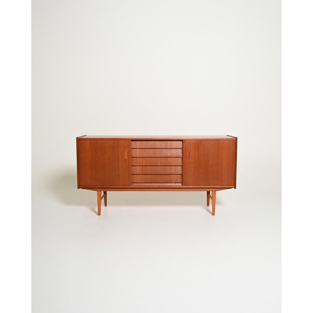 Scandinavian Teak Sideboard with Tiled Drawers, 1960s For Sale - Image 11 of 11