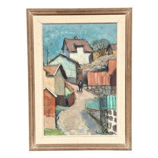 Gunnar Lundqvist, Path Between, 1970s, Oil on Panel, Framed For Sale